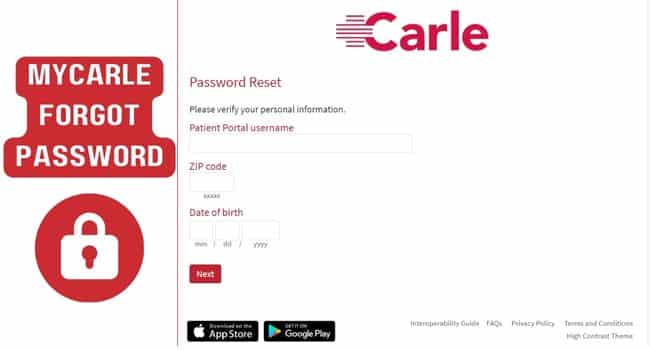 MyCarle Forgot Password